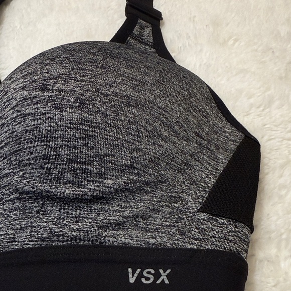 VSX Black and Gray Zip-Front Sports Bra - Picture 3 of 6